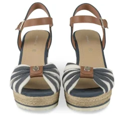 Sandales BLEU Femme Motif Rayures Boucle