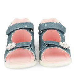 Sandales BLEU Fille Motif Coeurs Scratch
