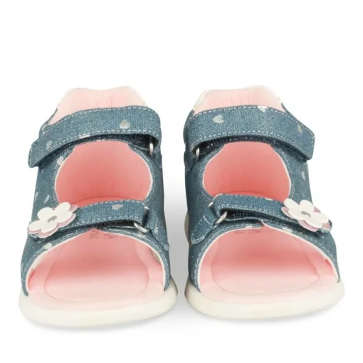 Sandales BLEU Fille Motif Coeurs Scratch