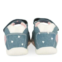 Sandales BLEU Fille Motif Coeurs Scratch