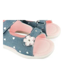 Sandales BLEU Fille Motif Coeurs Scratch