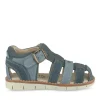 Sandales BLEU Garçon CUIR Motif Uni Boucle