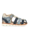Sandales BLEU Garçon CUIR Motif Uni Scratch