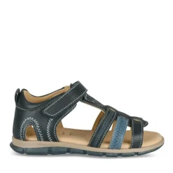 Sandales BLEU Garçon CUIR Motif Uni Scratch