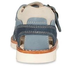 Sandales BLEU Garçon CUIR Motif Uni Scratch