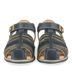 Sandales BLEU Garçon CUIR Motif Uni Scratch
