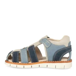 Sandales BLEU Garçon CUIR Motif Uni Scratch
