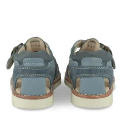Sandales BLEU Garçon CUIR Motif Uni Boucle