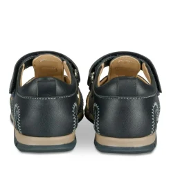 Sandales BLEU Garçon CUIR Motif Uni Scratch
