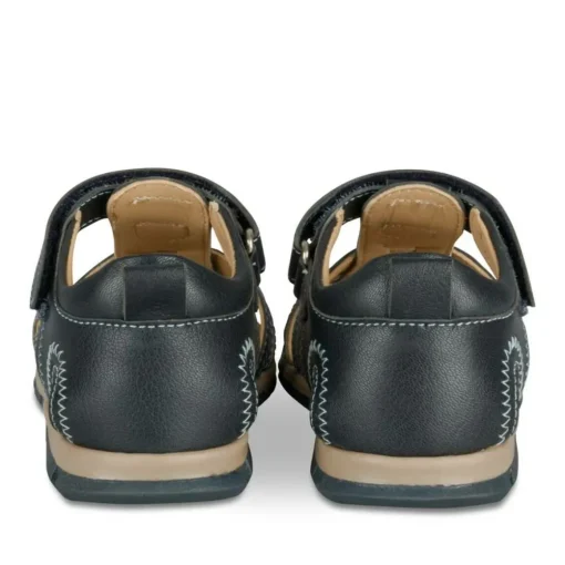 Sandales BLEU Garçon CUIR Motif Uni Scratch