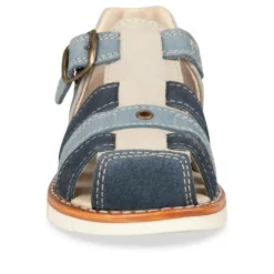 Sandales BLEU Garçon CUIR Motif Uni Scratch