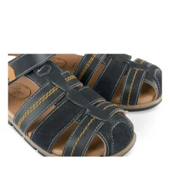 Sandales BLEU Garçon CUIR Motif Uni Scratch