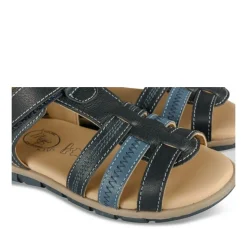 Sandales BLEU Garçon CUIR Motif Uni Scratch