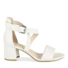 Sandales Carré BLANC Femme Motif Animal Boucle