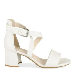 Sandales Carré BLANC Femme Motif Animal Boucle