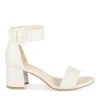 Sandales Carré BLANC Femme Motif Uni Boucle