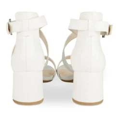 Sandales Carré BLANC Femme Motif Animal Boucle