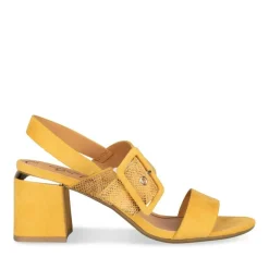 Sandales Carré JAUNE Femme Boucle