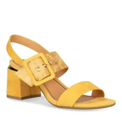 Sandales Carré JAUNE Femme Boucle