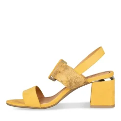 Sandales Carré JAUNE Femme Boucle