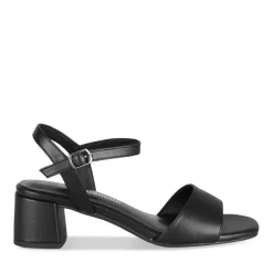 Sandales Carré NOIR Femme Motif Uni Boucle