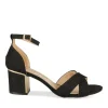 Sandales Carré NOIR Femme Motif Uni Boucle
