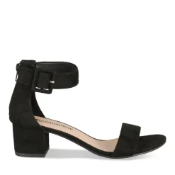 Sandales Carré NOIR Femme Motif Uni Boucle