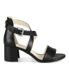 Sandales Carré NOIR Femme Motif Uni Boucle