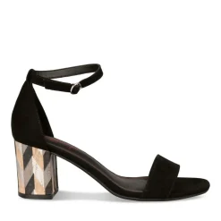Sandales Carré NOIR Femme Boucle