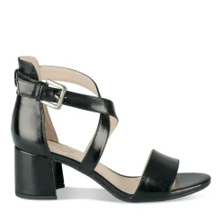 Sandales Carré NOIR Femme Motif Uni Boucle