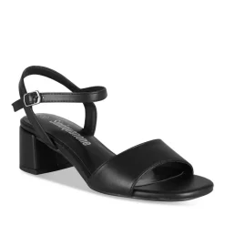 Sandales Carré NOIR Femme Motif Uni Boucle