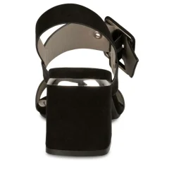 Sandales Carré NOIR Femme Boucle