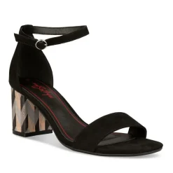 Sandales Carré NOIR Femme Boucle