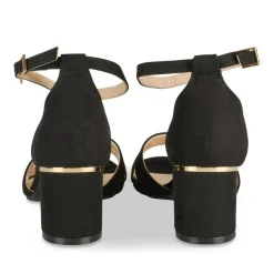 Sandales Carré NOIR Femme Motif Uni Boucle