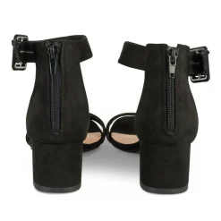 Sandales Carré NOIR Femme Motif Uni Boucle