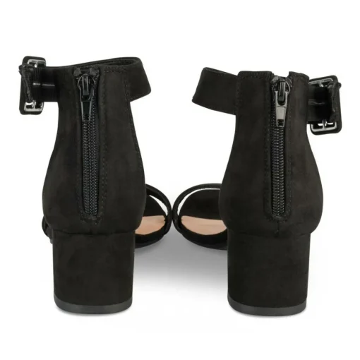 Sandales Carré NOIR Femme Motif Uni Boucle