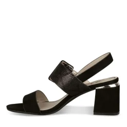 Sandales Carré NOIR Femme Boucle
