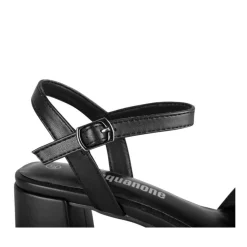 Sandales Carré NOIR Femme Motif Uni Boucle