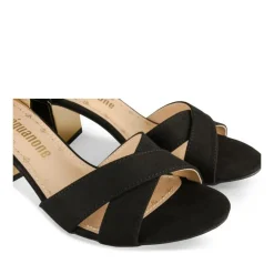 Sandales Carré NOIR Femme Motif Uni Boucle