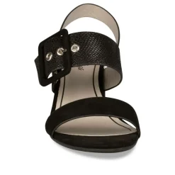 Sandales Carré NOIR Femme Boucle