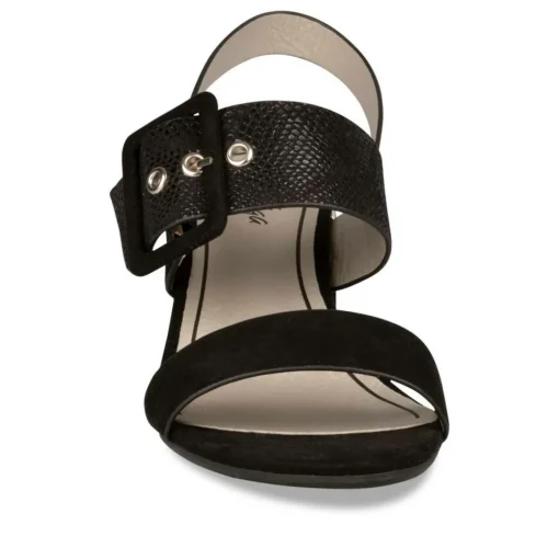 Sandales Carré NOIR Femme Boucle