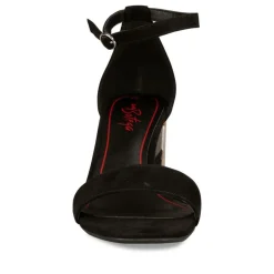 Sandales Carré NOIR Femme Boucle