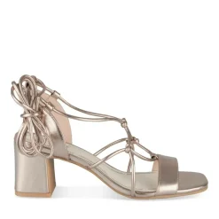 Sandales Carré OR Femme Motif Uni Lacets