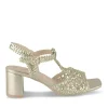 Sandales Carré OR Femme Motif Paillettes Boucle