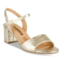 Sandales Carré OR Femme Motif Uni Boucle