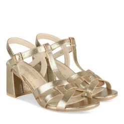 Sandales Carré OR Femme Motif Uni Boucle