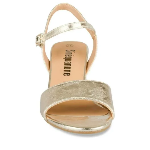 Sandales Carré OR Femme Motif Uni Boucle