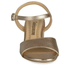 Sandales Carré OR Femme Motif Vernis Boucle
