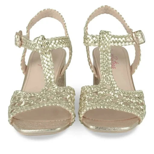 Sandales Carré OR Femme Motif Paillettes Boucle