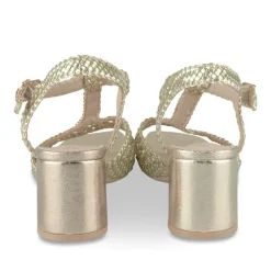 Sandales Carré OR Femme Motif Paillettes Boucle